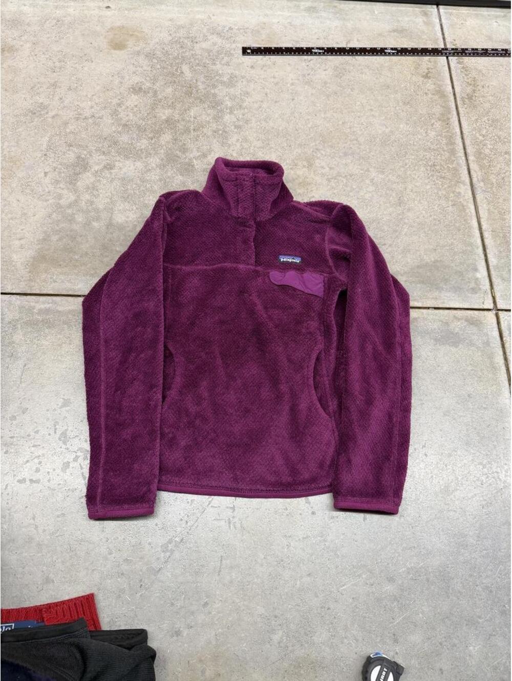 vintage patagonia re tool purple deep pile synchilla fleece jacket small WOMENS
